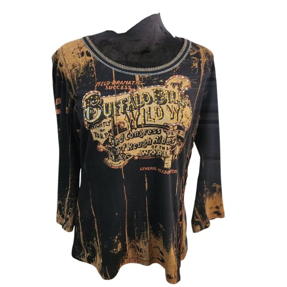 Vanilla Sugar Buffalo Bills Wild West Blouse Size L - Picture 1 of 8
